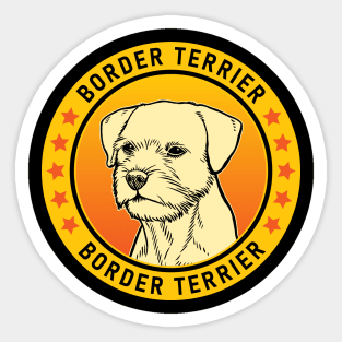 Border Terrier Dog Portrait Sticker